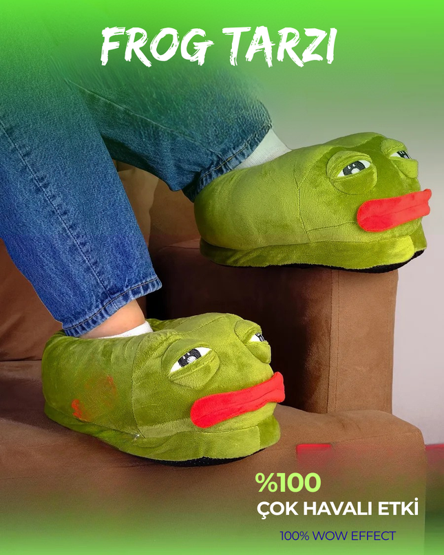 Pepe Kurbağa Peluş Terlik