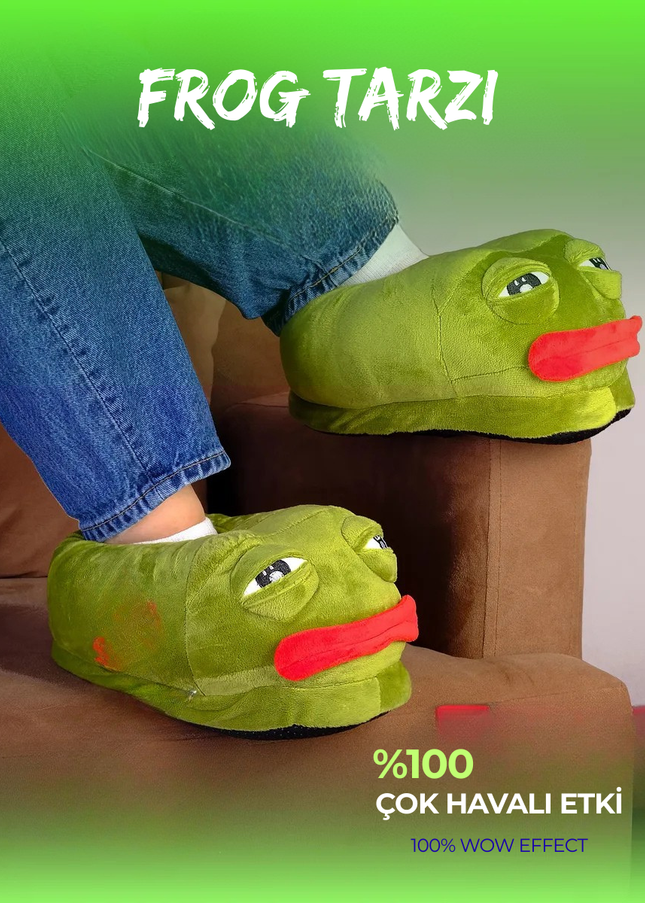 Pepe Kurbağa Peluş Terlik