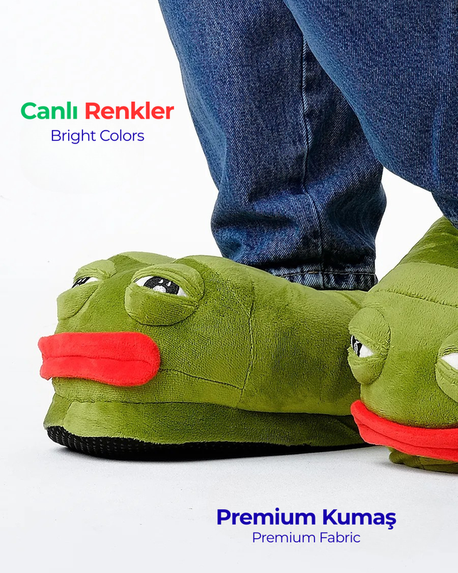 Pepe Kurbağa Peluş Terlik